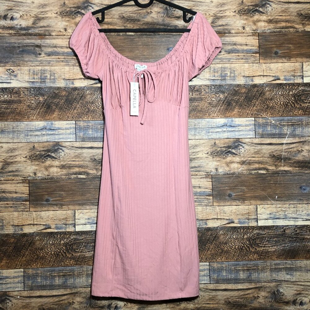 Capella pink off the shoulder dress NWT M Medium